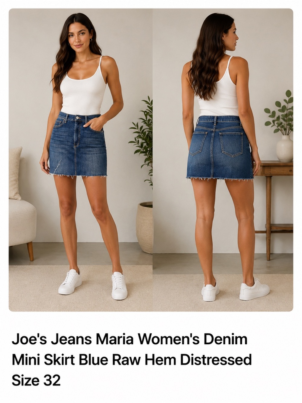Joe's Jeans Blue Distressed Denim Mini Skirt